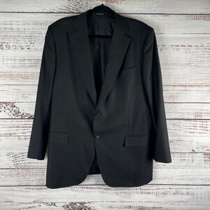 Ermenegildo Zegna Size 56R Black Suits Jacket Three Button Black